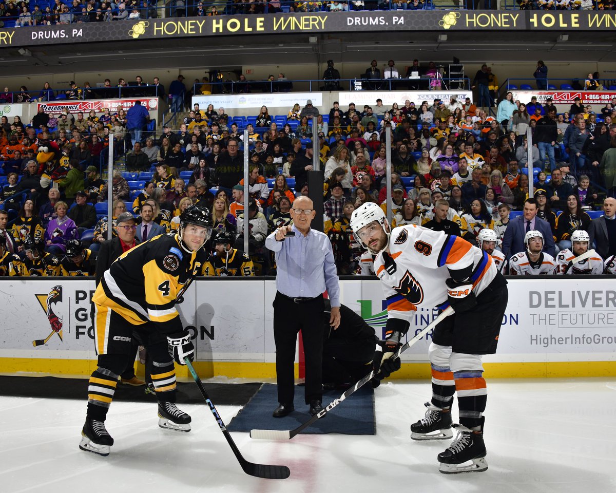 Wilkes-Barre Twp. kicked off their 250th celebration tonight with a ceremonial puck drop for our Wilkes-Barre/Scranton #Penguins! #WilkesBarreTownship #LetsGoPens