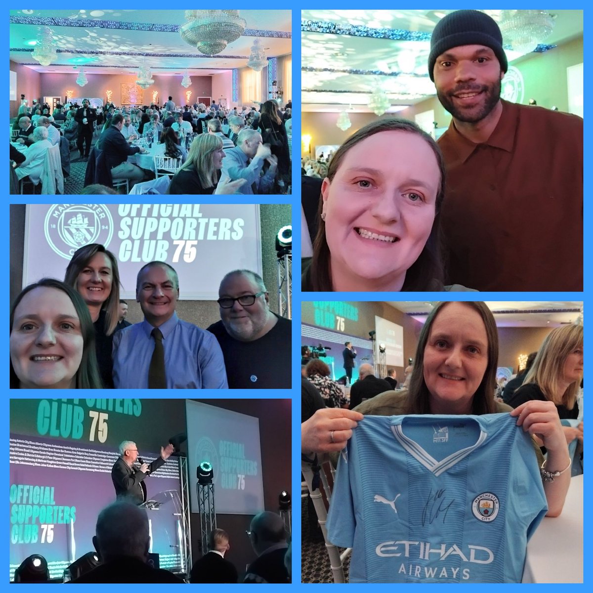 A FANTASTIC evening at the @ManCity @TheOSC8 75th Anniversary Dinner

Thank you to @KevinP184 @FanzoneDanny @GaryJamesWriter @jamesyheidi @JoleonLescott all the branches and former players for a brilliant evening

@blueberry1894 even won a signed @JackGrealish shirt in the Quiz