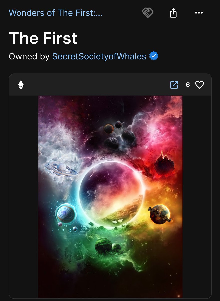 Reminder that @SSofWhales community vault holds token 0, i.e. 'The First.'