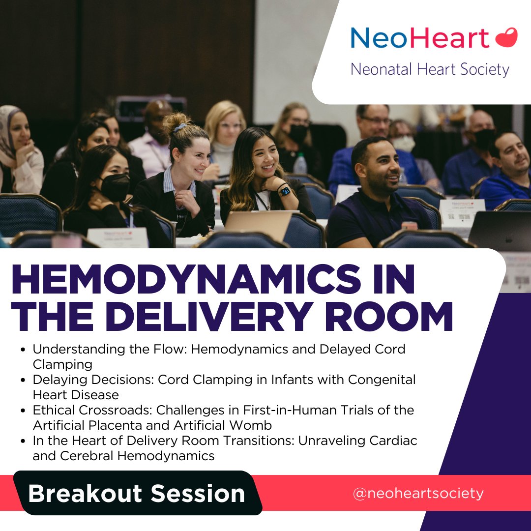 Session Highlight: #neoheart2024 💡#Hemodynamics in the #deliveryroom 💰 Take advantage of #groupdiscounts ➡️Register Today! web.cvent.com/event/fe874ad0…… #medtwitter #neotwitter #MedEd #neoheart #neonatal #cardiology #nicu #cvicu #nicunurse #neonates #heartdisease #cordclamping