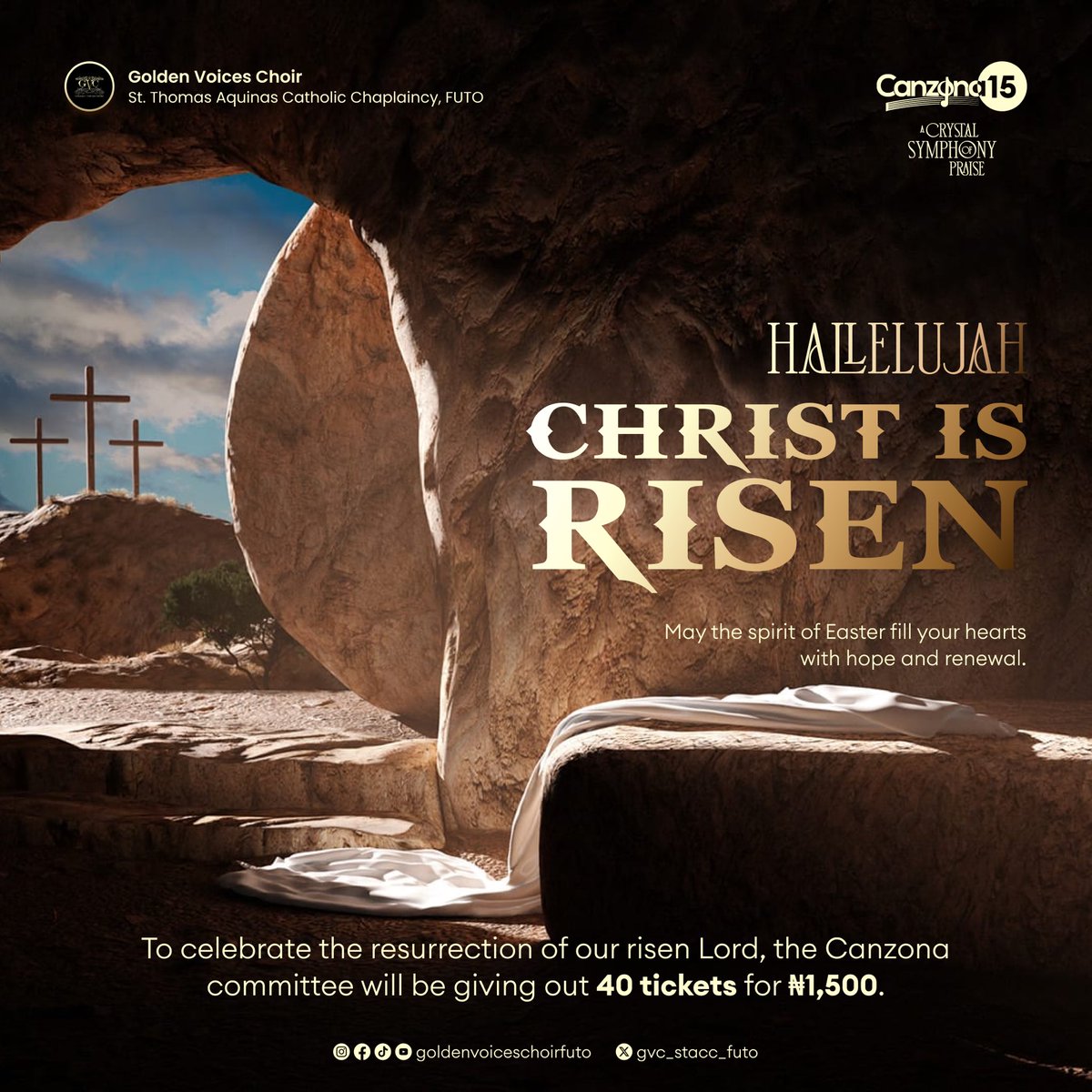 He is Risen!! Join us for a special #EasterSunday mass filled with music, fellowship, and a message of hope. #eastersunday #heisrisen #heisrisen✝️ #churchcommunity #catholic #renewal #eastercelebration #resurrection #newbeginnings