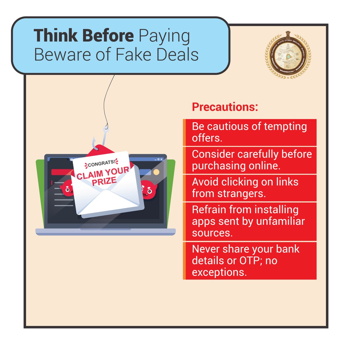 🚨 Don't be fooled by online scams! Scammers pretend to be military or police, offering cheap goods. They ask for upfront payment but never deliver. Stay sharp, avoid falling prey to their tricks! #ScamAlert @Shikhagoel_IPS @hydcitypolice @Cyberdost