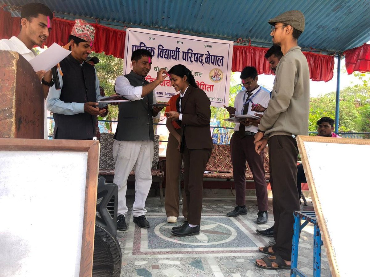 pvpnepal's tweet image. Ghorahi Nagar Unit has organized a quiz competition among the students studying at the graduation level held at Shree Shanti Sudha Residential Secondary School.