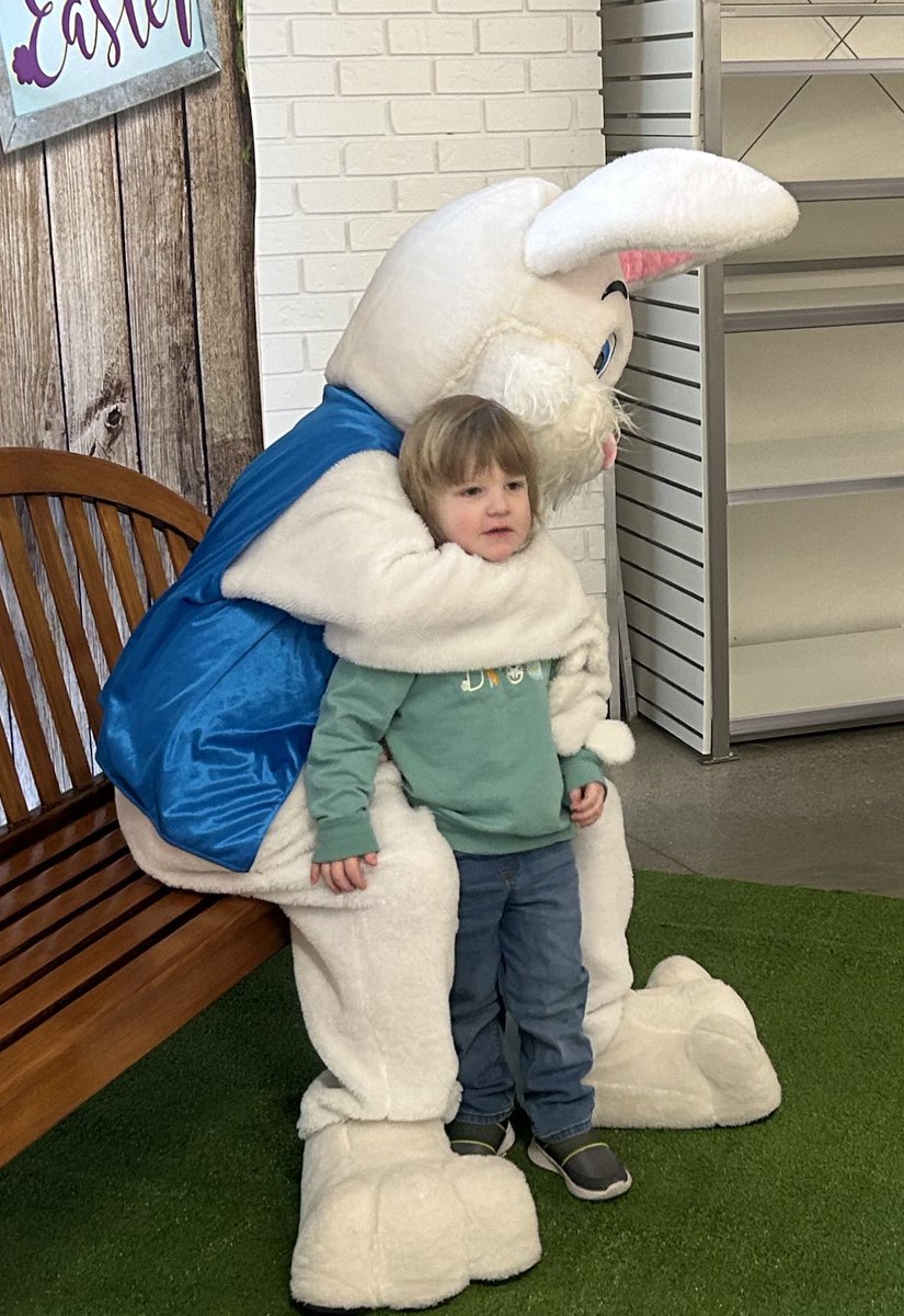 The Easter Bunny had my son in a chokehold today.