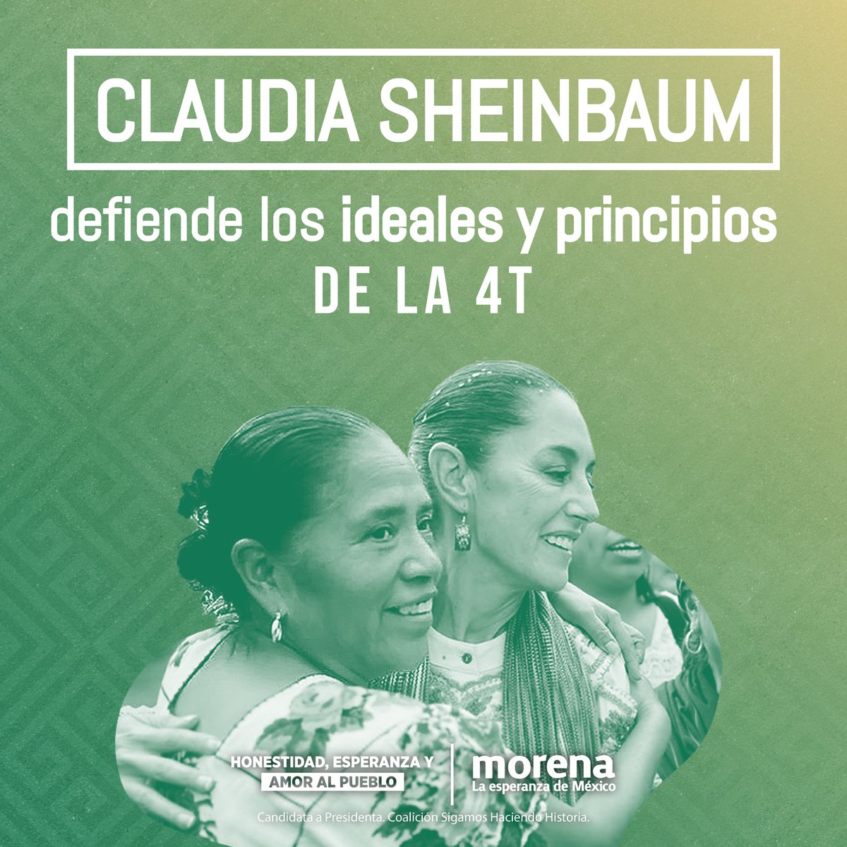 ¡Estamos al cien con @claudiashein!

Nuestra candidata defiende los ideales y los principios de nuestro movimiento, y ha luchado al lado del pueblo durante toda su vida. ¡Ella no nos va a fallar!