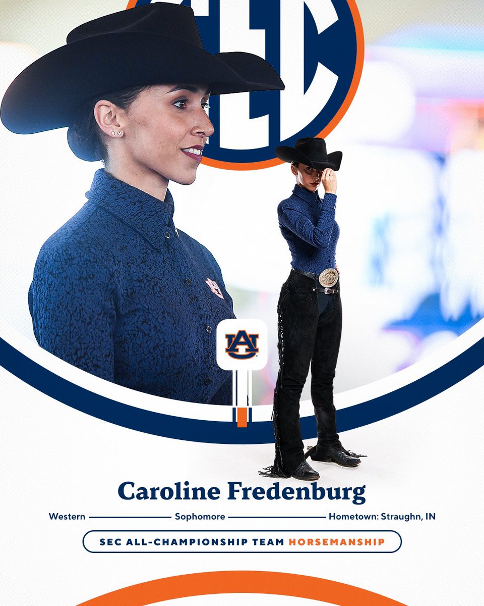 𝘾𝙊𝙉𝙂𝙍𝘼𝙏𝙎 to Caroline Fredenburg! SEC All-Championship Team 🥇 Horsemanship #WarEagle | #EarnIt