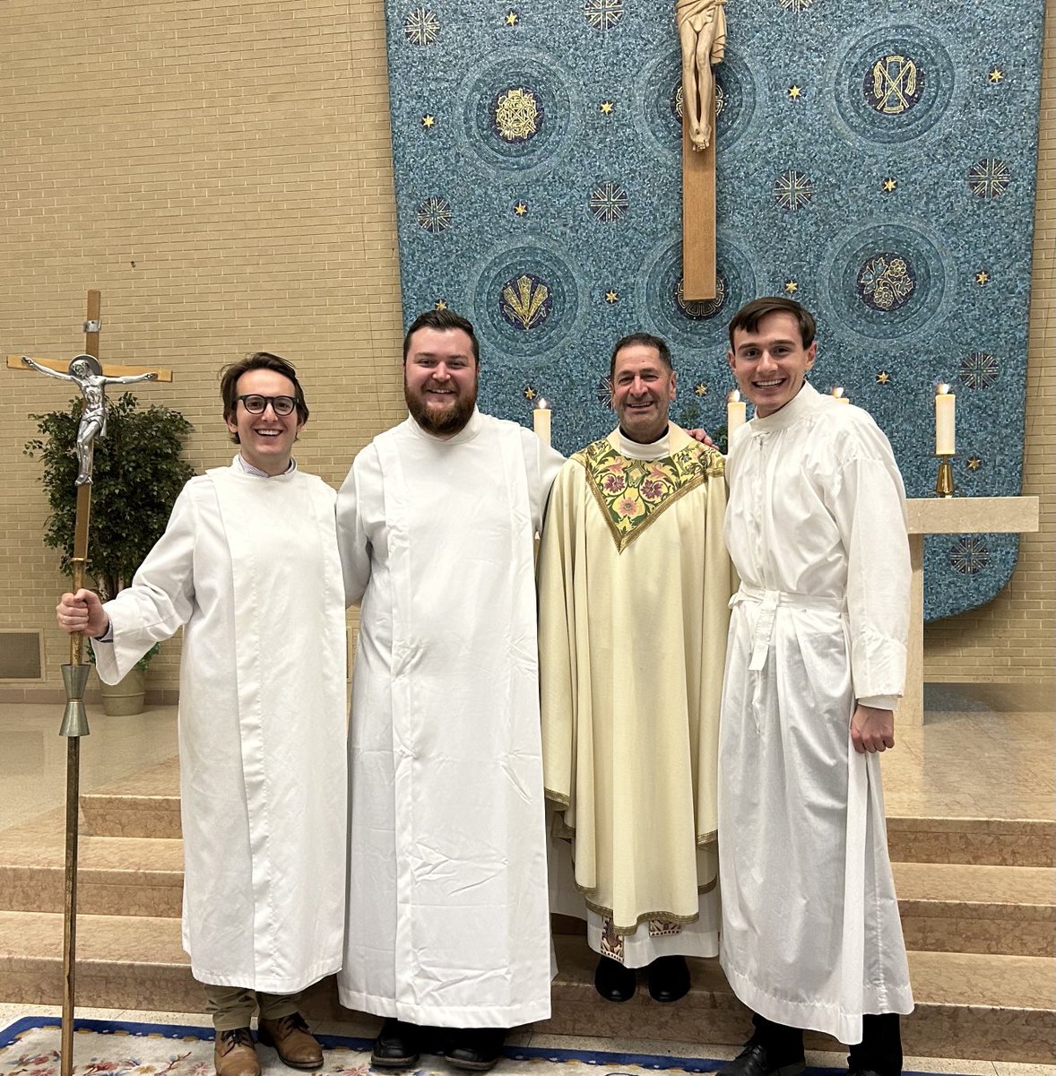 A blessed Easter Vigil at Colombiere Center with our men in health care and novices serving. ⁦@MidwestJesuits⁩
