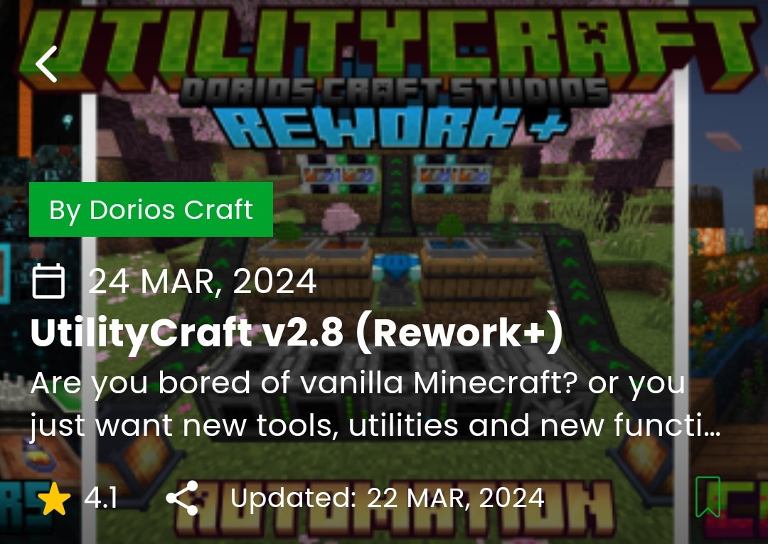 We are in <a href="/MCPEDL/">MCPEDL</a> With the newest UtilityCraft update! 

Download: mcpedl.com/utilitycraft