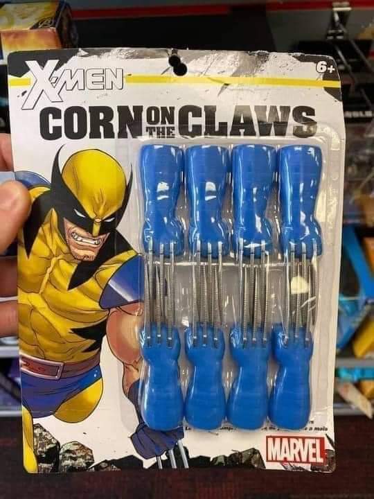 I say 'Snikt' every time I stick these in my corn on the cob #wolverine