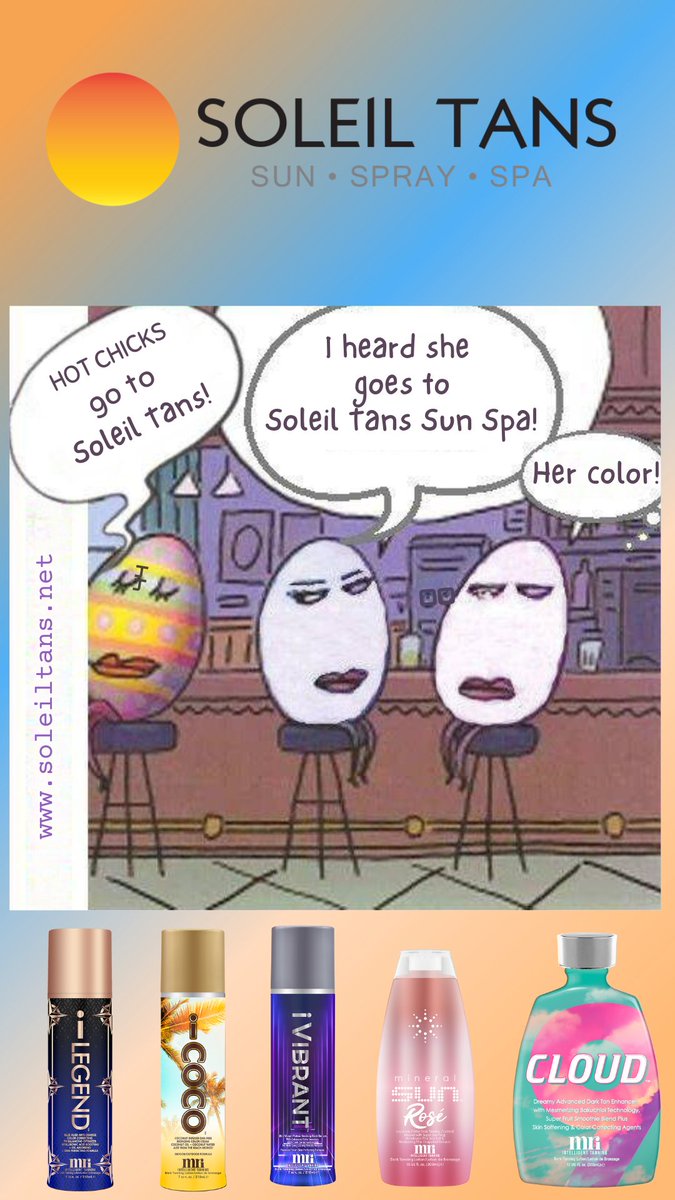 Spring into COLOR at Soleil Tans Sun Spa!  #hotchicks  #color #soleiltans #SoleilTans #HappyEaster #SpringFling  #GetYourGlowOn #TanGoals #SprayTan  #PerfectTan  #HappyEaster #GlowingGoodVibes #SoleilTans #EasterSpecial #GlowingEgg #TanningSalon #SpringBreak #EasterVibes #glo