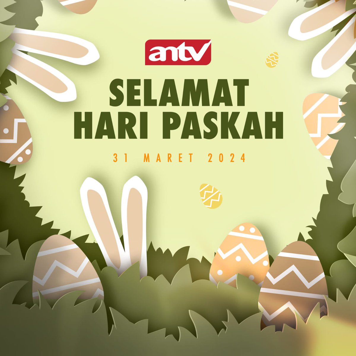 ANTVOfficial_'s tweet photo. Selamat Memperingati Paskah bagi ANTV Lovers yang merayakan 😇🙏🏻
Semoga kebahagiaan dan kedamaian senantiasa menyertai hidup kamu.
#Paskah
#ANTVRame https://t.co/7DJDEoODH3