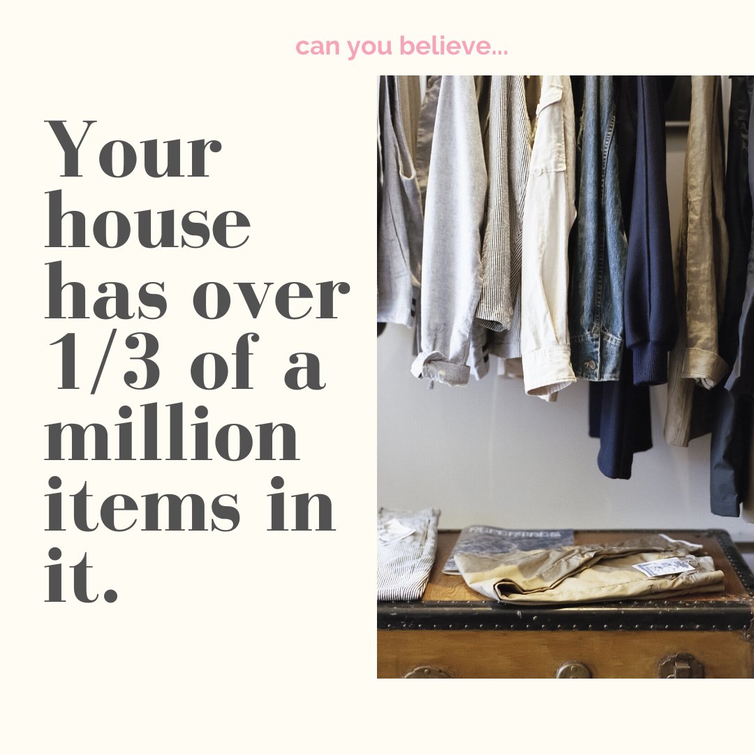 Can you believe that your house has nearly a third of a million items in it? 😱

That's the average amount for an American family! Garage sale, anyone?

#canyoubelieve #housefacts #americanfamily #americanhome #neighborhood
 #RiversideRealestate #RiversideHomes