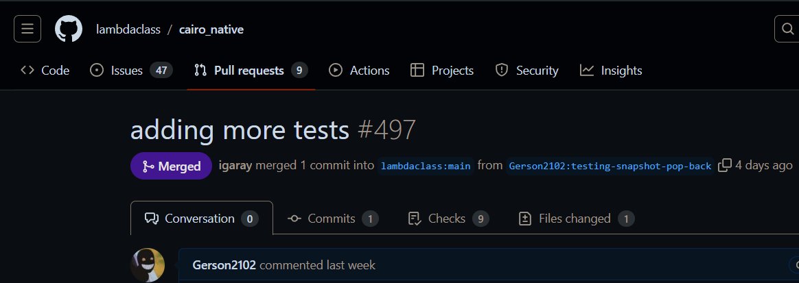 Happy to share my first contribution to open source. In the project cairo_native of the team @class_lambda😎 This was made possible thanks to the ODHack 2.0 event, organized by the amazing team of @OnlyDust_com.🥳 Thanks @azteca1998 for helping me in this one. Apreciate it.
