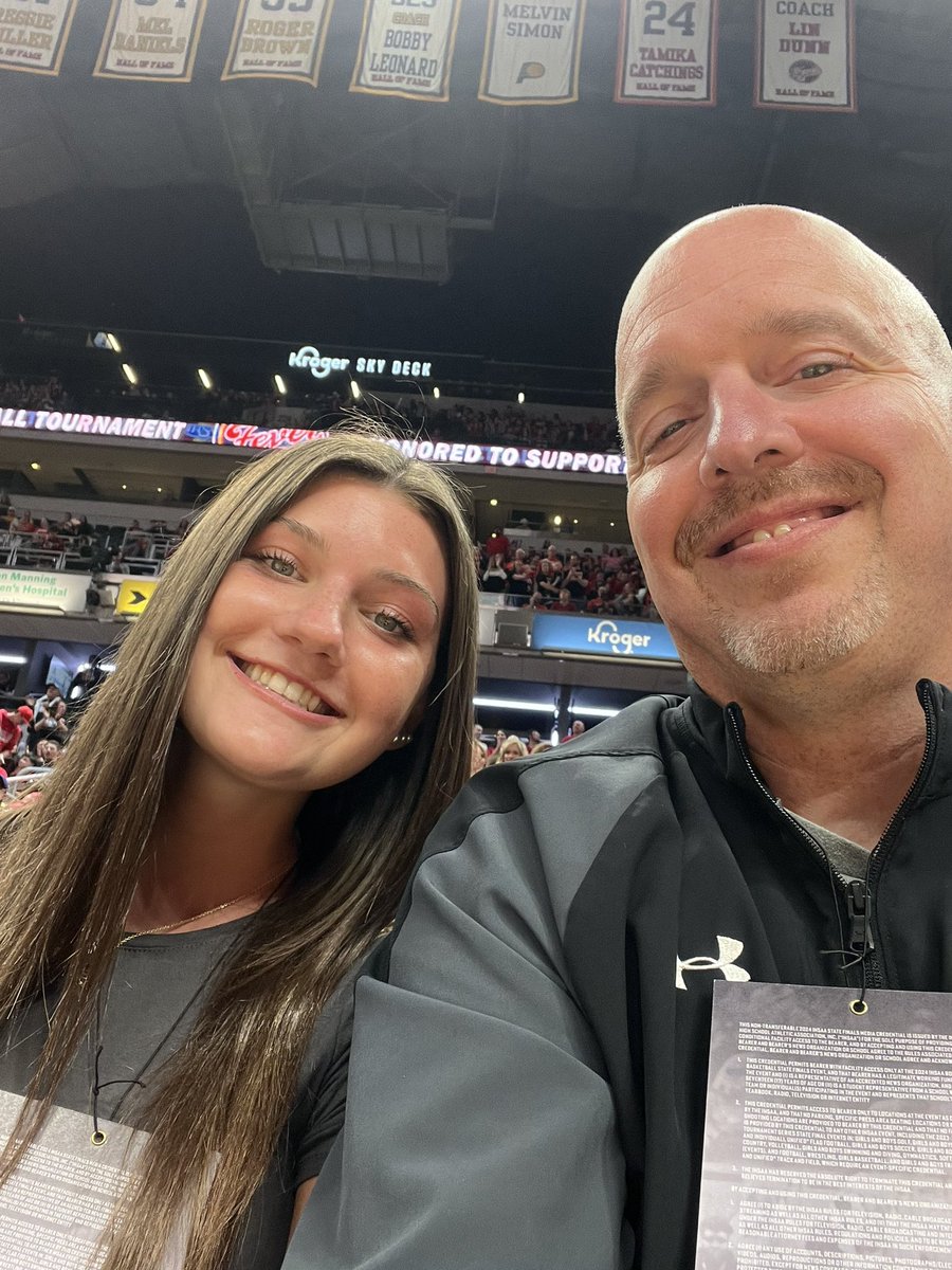 2nd year in a row attending Indiana HS State Championships with @GravesLily Thanks to @IHSAA1 for the unbelievable hospitality. Congratulations to all the teams @IndStBasketball