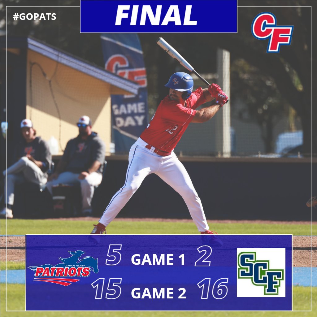 Patriots split Saturday's doubleheader at State College of Florida to win the series #GoPats