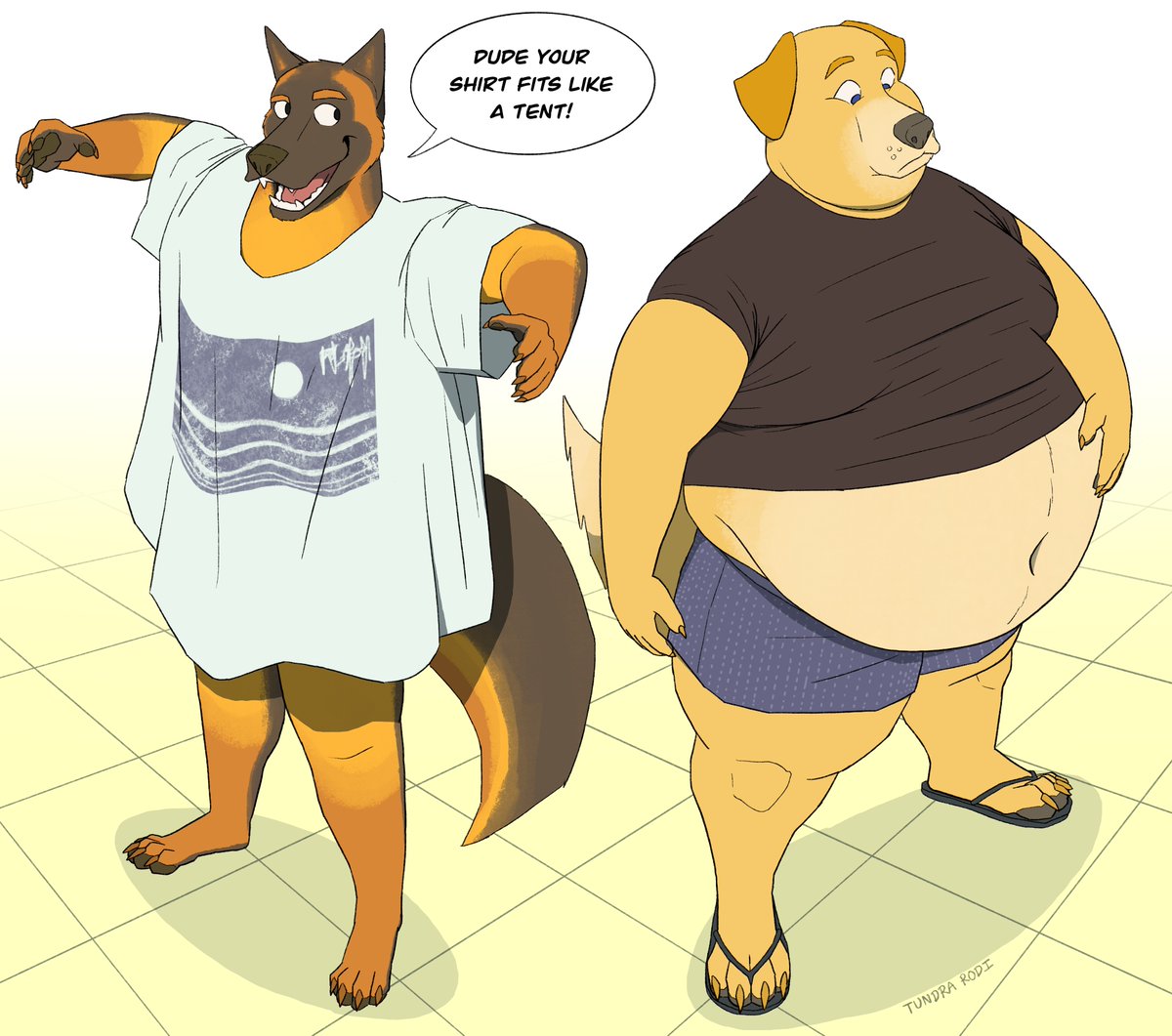 TundraRodi's tweet photo. They're trying on each other’s shirts… https://t.co/W2iIeEgHHs