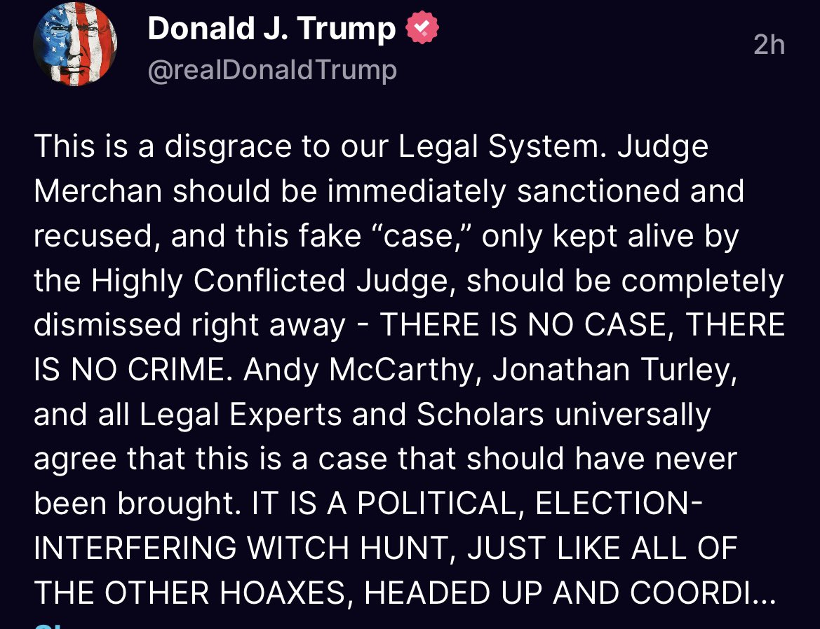 I’m not completely convinced that Trump fully understands this Judge will decide what his sentence will be if he loses and whether he gets to stay out of jail pending appeal. This is a criminal case.