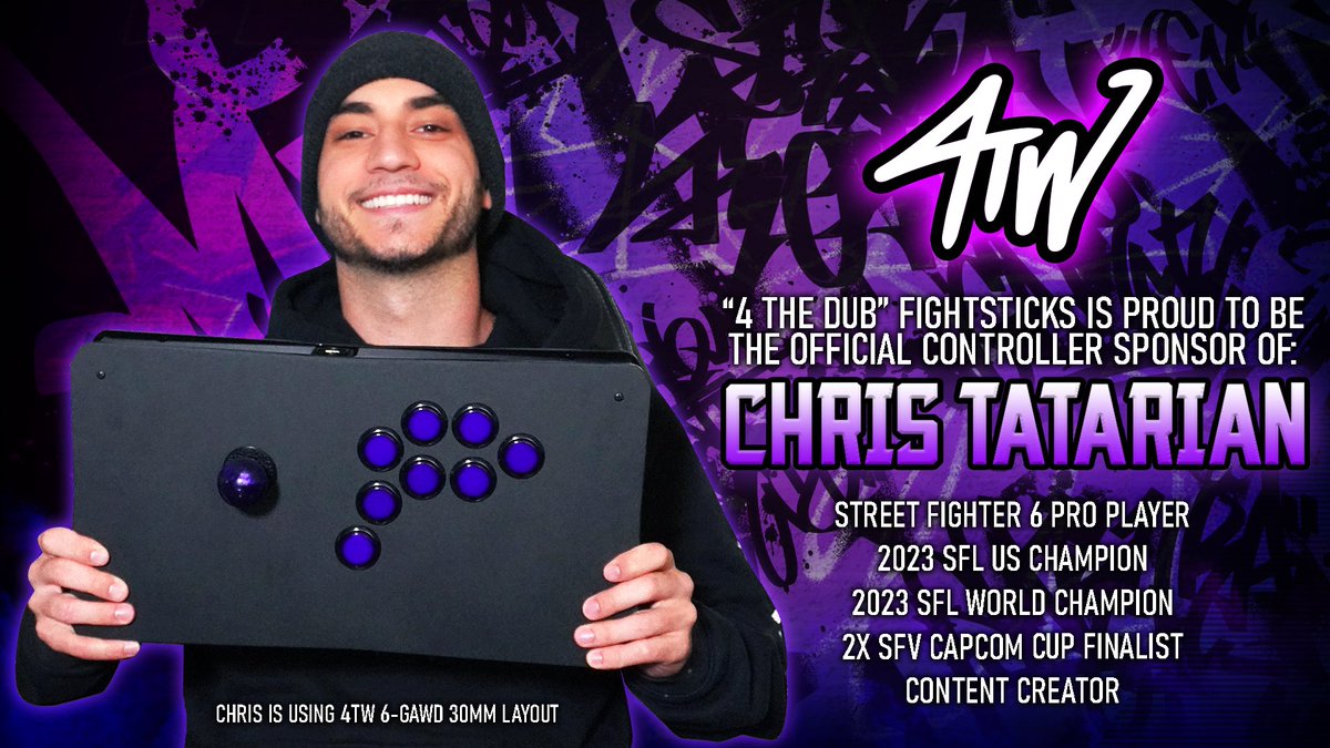 Excited to announce my partnership with @jonyfraze & his 4TW Fightsticks! Together, we're diving deeper into what makes gaming great. Pursuing a path where focus meets fluidity, & every press of a button is an action towards perfection!