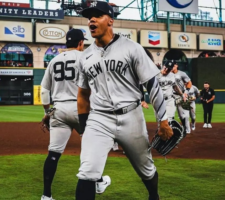 YankeeWRLD's tweet image. Juan Soto’s first 14 Plate Appearances as a Yankee

Walk | K | Single | Groundout | Walk | Single | Single | Pop Out | Walk | Double | Groundout | Single | GDIP | Home Run

1.552 OPS. He can never leave. Ever.