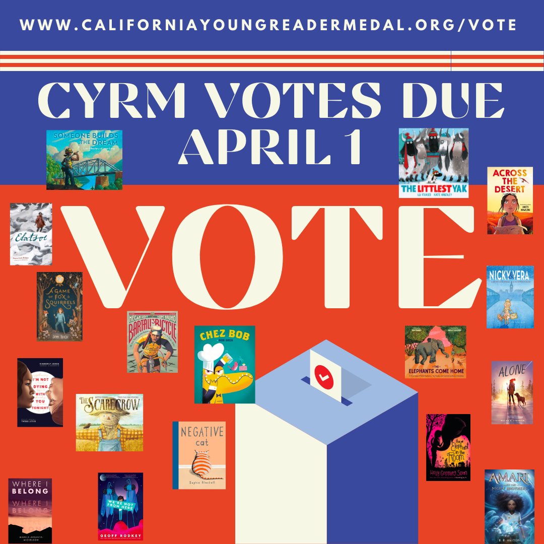 Vote for your favorites! @4csla @CRAreading @CATE_California @CAStateLibrary @cyrmaward
