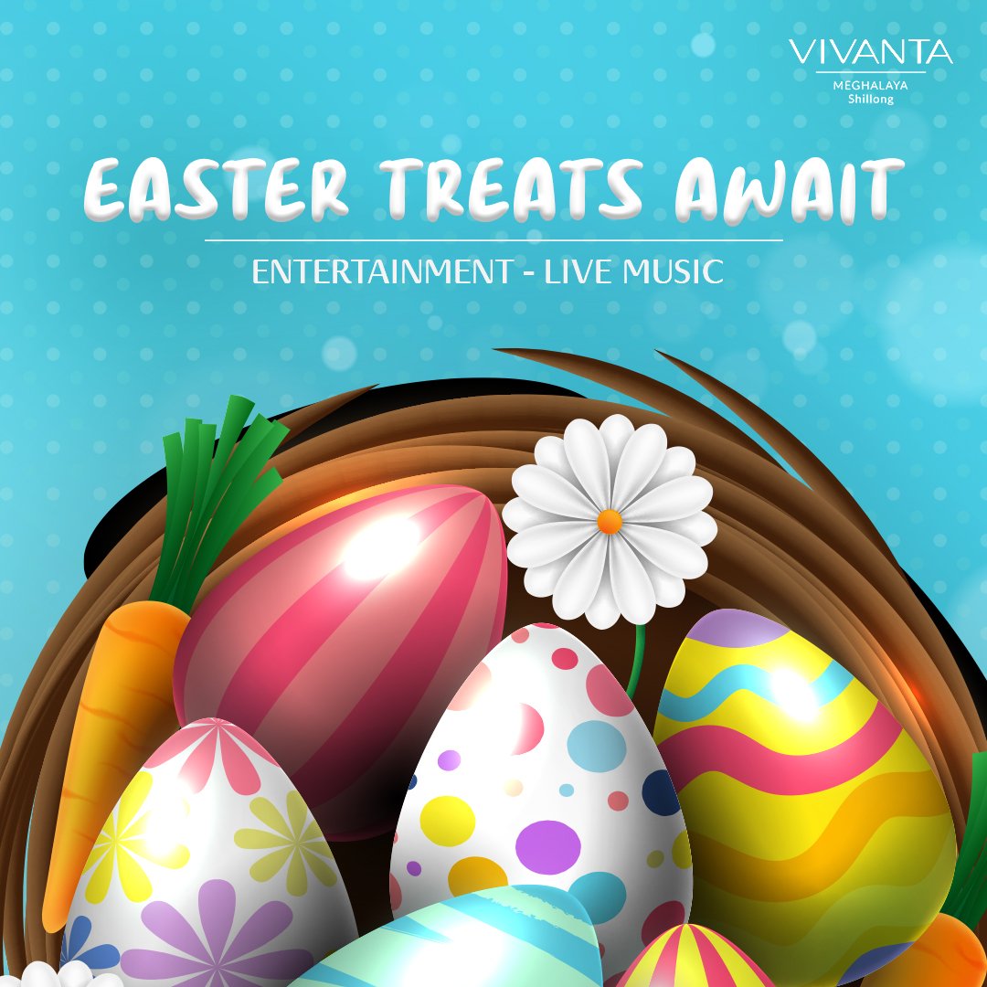 Discover Easter's hope at #VivantaMeghalayaShillong with heavenly flavors. Easter Special Buffet | INR 1799* For reservations, please call: +91 (364) 223 4000 or Vivanta.shillong@tajhotels.com *T&C Apply #Meghalaya #Shillong #ScotlandOfTheEast #DiscoverMeghalaya #Easter
