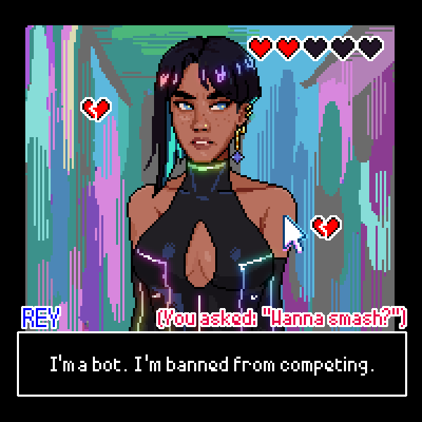 julieraptor's tweet photo. [#datingsimcollab][#pixelart][#ドット絵]

> Wanna smash? https://t.co/090s6TBKYO