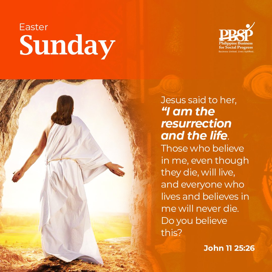 Jesus said to her, “I am the resurrection and the life. Those who believe in me, even though they die, will live, and everyone who lives and believes in me will never die. Do you believe this?' John 11 25:26 #HolyWeek2024 #EasterSunday #PBSP