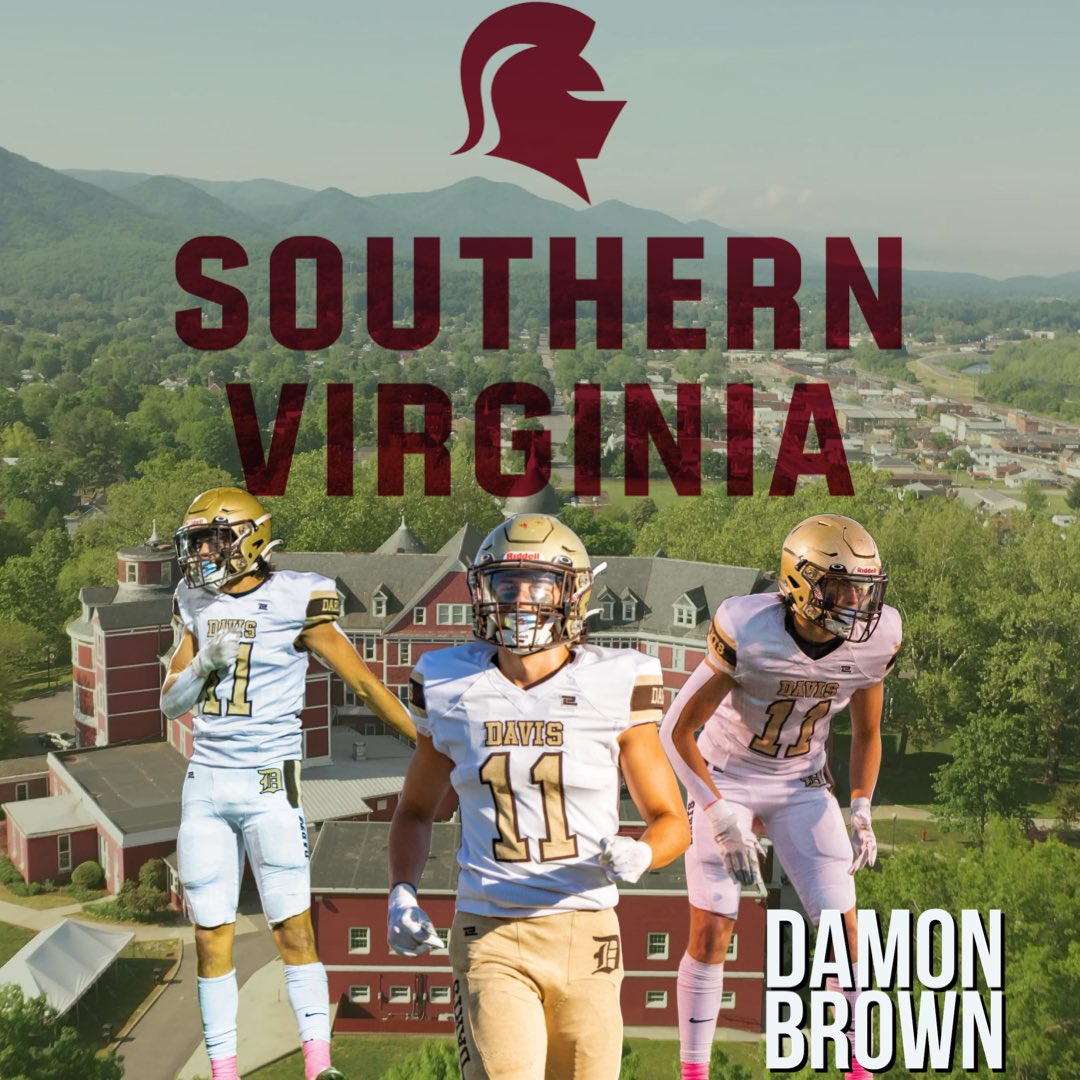 Damon Brown (@damondizzel) on Twitter photo I’m super excited and blessed to announce my commitment to continue my football career at Southern Virginia University! I want to thank all of my coaches, teammates, and parents for pushing me to be my best! Let’s go knights 🛡️⚔️ <a href="/DavisDartsFB/">Davis High Football</a> <a href="/CoachJoeDuPaix/">Joe DuPaix</a> <a href="/ScottPeery2/">Scott Peery</a> I’m super excited and blessed to announce my commitment to continue my football career at Southern Virginia University! I want to thank all of my coaches, teammates, and parents for pushing me to be my best! Let’s go knights 🛡️⚔️ <a href="/DavisDartsFB/">Davis High Football</a> <a href="/CoachJoeDuPaix/">Joe DuPaix</a> <a href="/ScottPeery2/">Scott Peery</a>