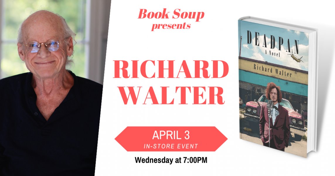 Thanks to The Patch in #WestHollywood for covering the @BookSoup book signing for Deadpan by Richard Walter on 4/3 at 7pm!

patch.com/california/wes…

#hollywoodevents #hollywood #booksigning #newbooks