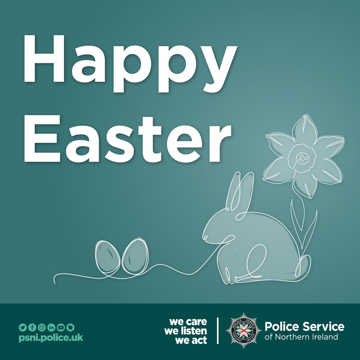 Wishing everyone a safe and peaceful Easter. #WeCareWeListenWeAct