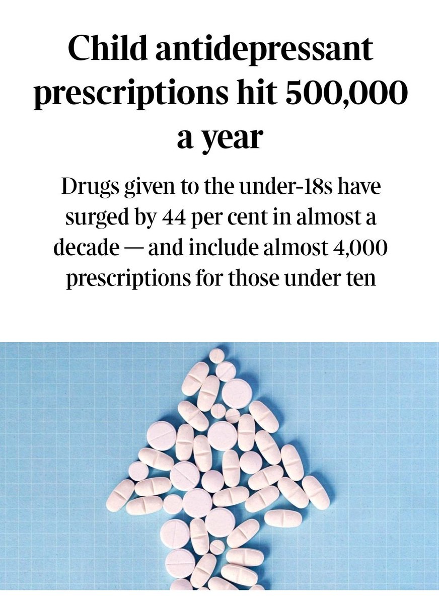 Nearly half a million children were prescribed anti-depressants in England last year. This is a sick 'solution' to rising unhappiness among young people. 8.6 million Brits are on anti-depressants in total. For all our 'progress' as a country, these statistics are shameful.