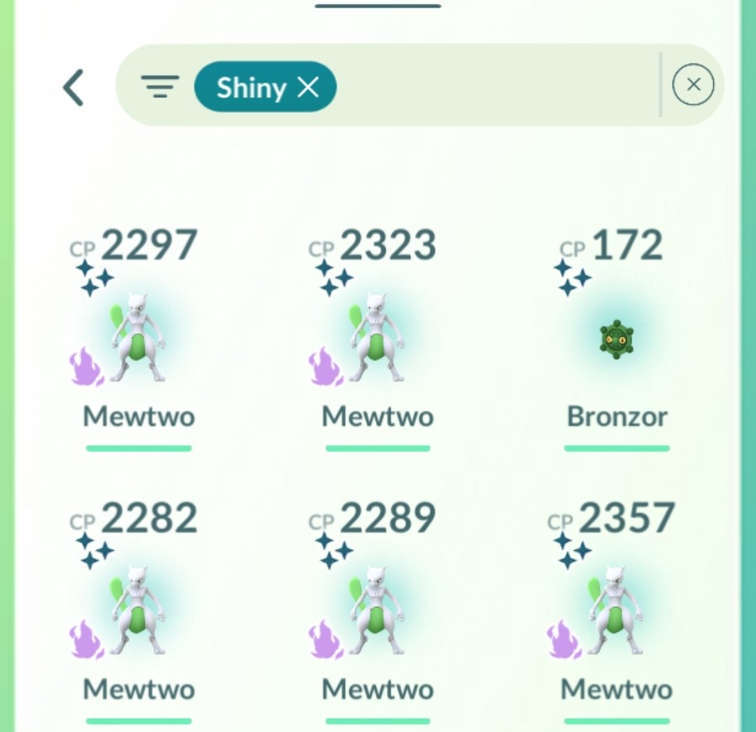 Day 1 with shadow mewtwo, 5 shinies for the day, until tomorrow!!