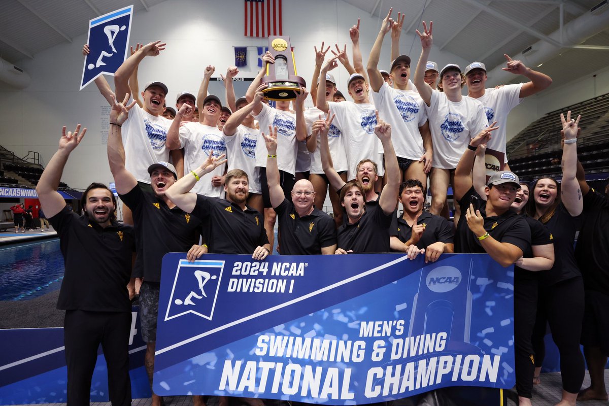 🌊 MAKING WAVES & HISTORY 🏆 @ASUSwimDive Men's Team wins their first National Championship! 🏆 #NCAASwimDive
