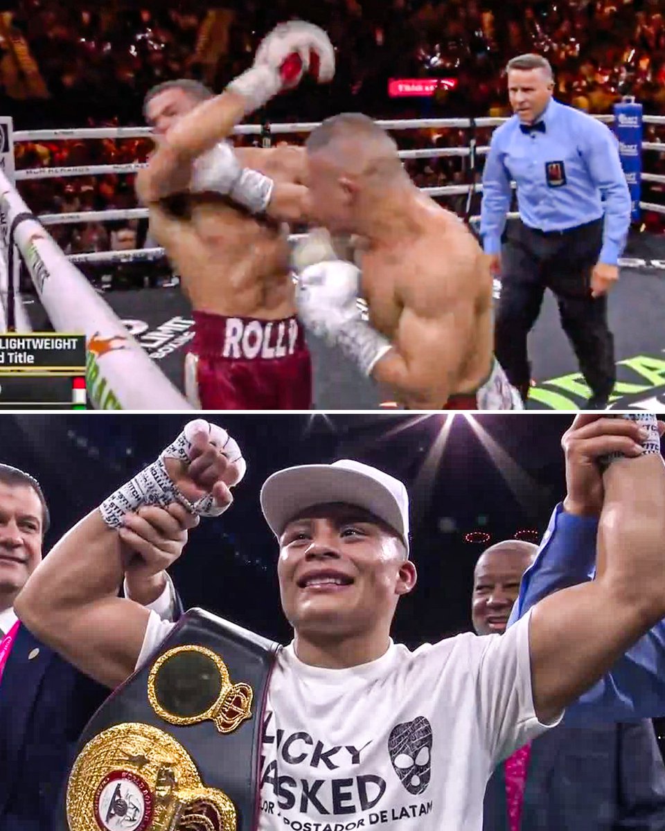 Isaac Cruz defeats Rolly Romero by TKO to capture the WBA super lightweight title 🏆 #RollyPitbull