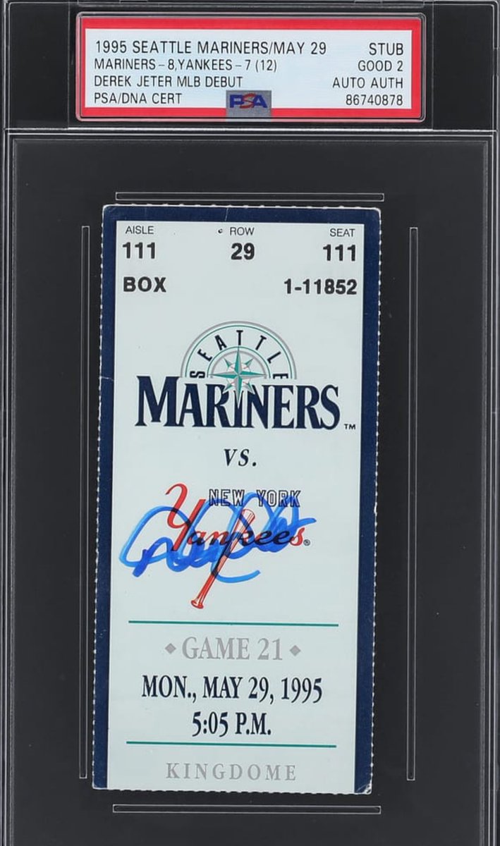 $38,430: Winning bid, including buyer’s premium, for a signed Derek Jeter debut ticket at @GoldinCo tonight.