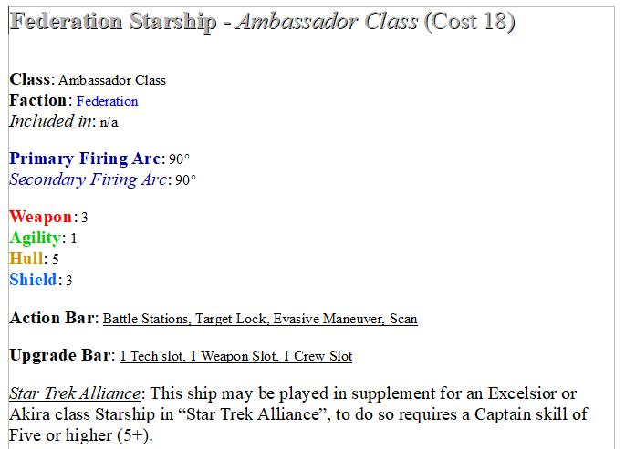 Bran_Ridire's tweet image. I even had the perfect idea for it&apos;s stats, both general and as a named ship.
#AmbassadorClass #EnterpriseC #Alliance