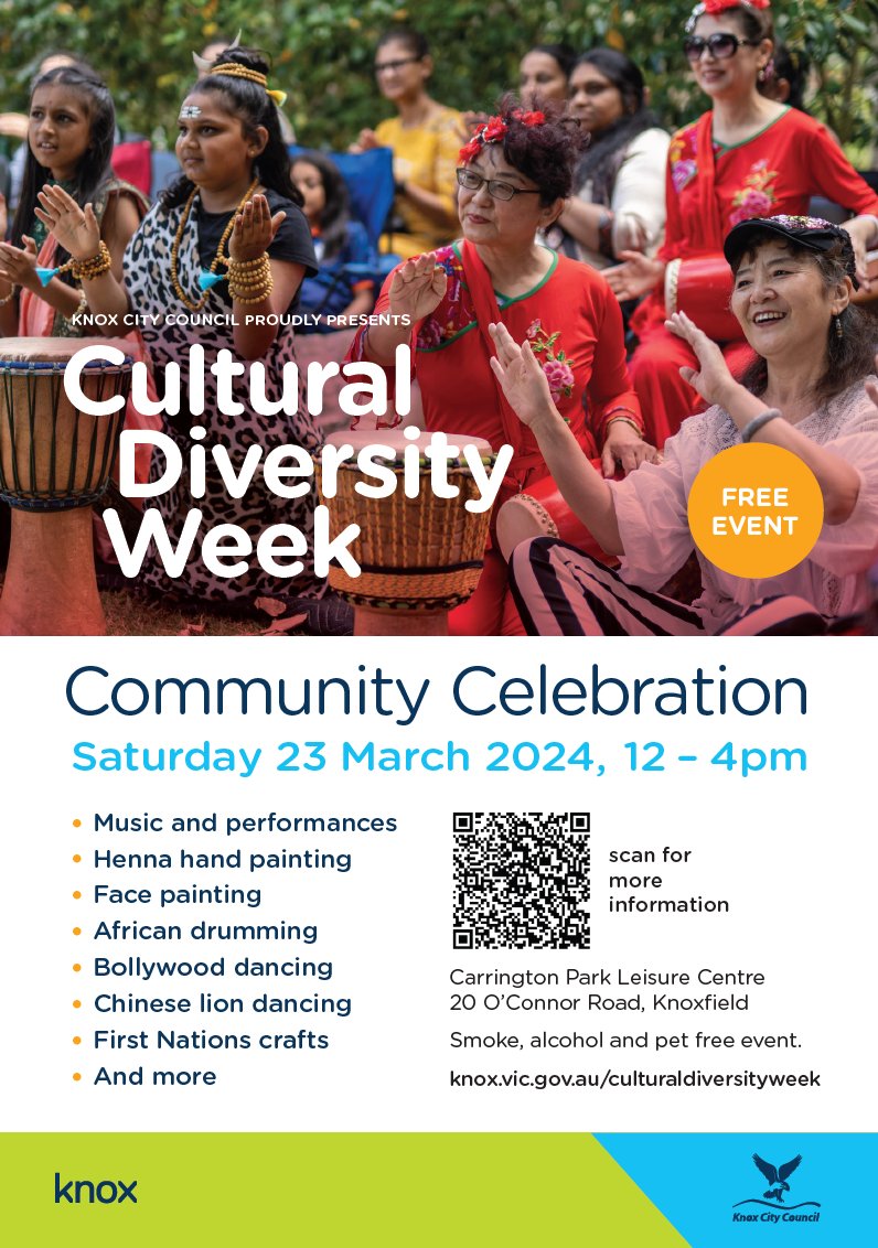 Eastern Community Legal Centre (ECLC) (@easternclc) on Twitter photo Looking for something to do this Saturday? Come along to <a href="/KnoxCC/">Knox City Council</a> Cultural Diversity Week Community Celebration event fr 12-4pm.With rich cultural performances, great music & diverse entertainment, itāll be a day out for the whole family. knox.vic.gov.au/culturaldivers⦠for more info. Looking for something to do this Saturday? Come along to <a href="/KnoxCC/">Knox City Council</a> Cultural Diversity Week Community Celebration event fr 12-4pm.With rich cultural performances, great music & diverse entertainment, itāll be a day out for the whole family. knox.vic.gov.au/culturaldivers⦠for more info.