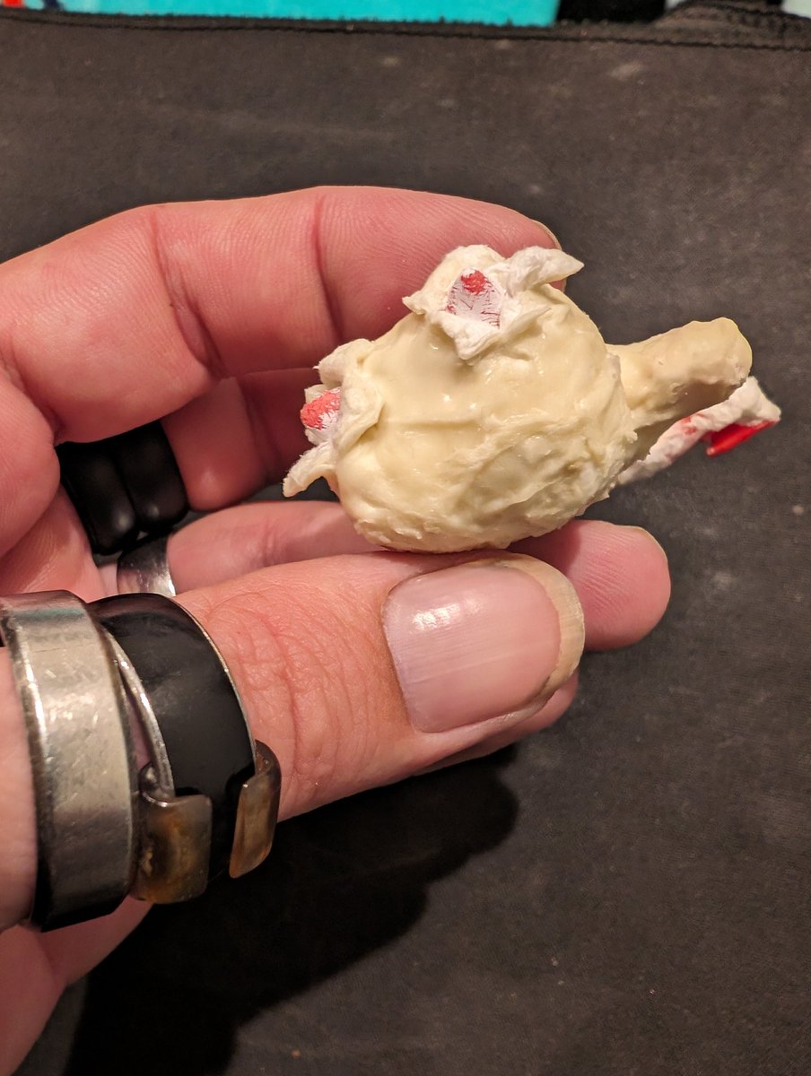 Z0M8I3D's tweet photo. Oh no! My #KnucklestheEchidna ripped through his gloves!
#fleshing #corpsing
(2 layers <fleshed> & 1 under-layer <dry cloth>)
The next layer will need some color so i might wanna put 1 later down on the arm first to build up the muscles. https://t.co/KrbLs0uF9v