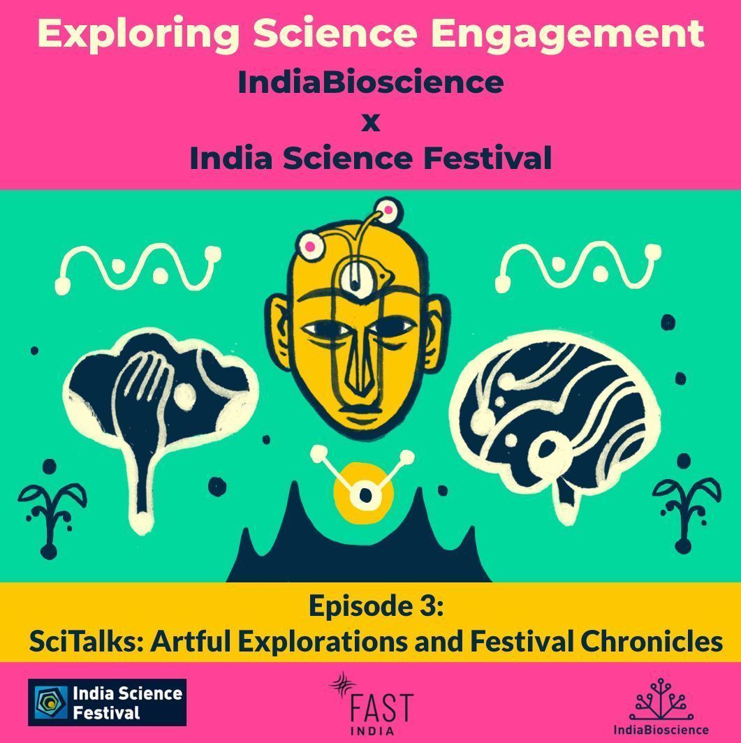🎙️ Our collaboration with <a href="/IndSciFest/">India Science Festival</a> brings you a special podcast series!

 Ep 3: "SciTalks: Artful Explorations and Festival Chronicles" 

Hosted by <a href="/Arushi_Batra28/">Arushi Batra, PhD</a> with guests Shweta Ramdas and <a href="/Saveetha28/">Saveetha Meganathan, PhD</a>  

Edited by : <a href="/AgastyaSingh/">Agastya Singh</a>

 👉  buff.ly/4ajEKwy