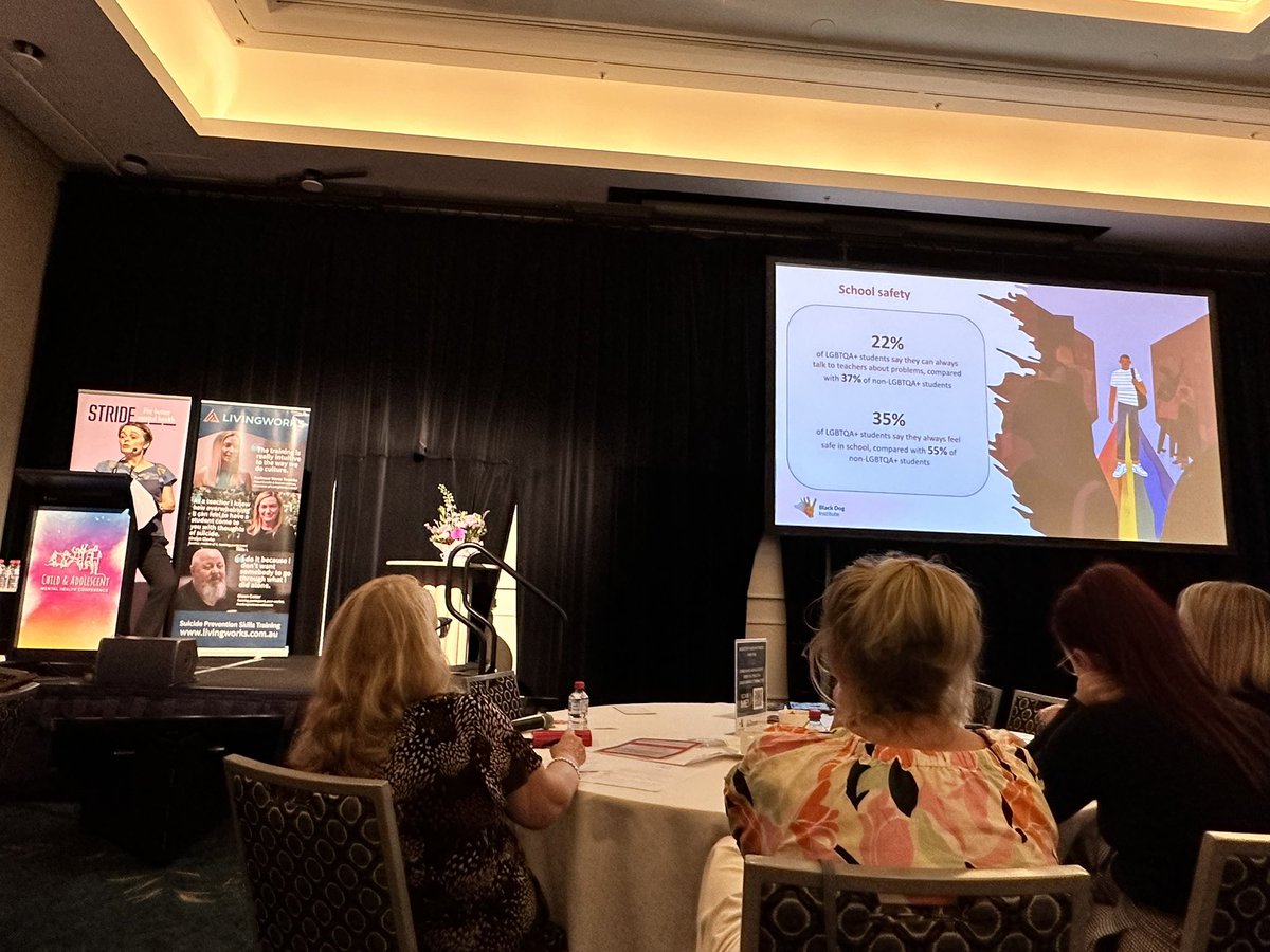 Atia (@atia_fatimah) on Twitter photo Dr Lyndsay Brown from <a href="/blackdoginst/">Black Dog Institute</a> presenting insightful data on the mental health and well-being of sexuality and gender diverse school students. A really provocative talk about various aspects of the school and adolescent experience for these young people #CAMH24 Dr Lyndsay Brown from <a href="/blackdoginst/">Black Dog Institute</a> presenting insightful data on the mental health and well-being of sexuality and gender diverse school students. A really provocative talk about various aspects of the school and adolescent experience for these young people #CAMH24