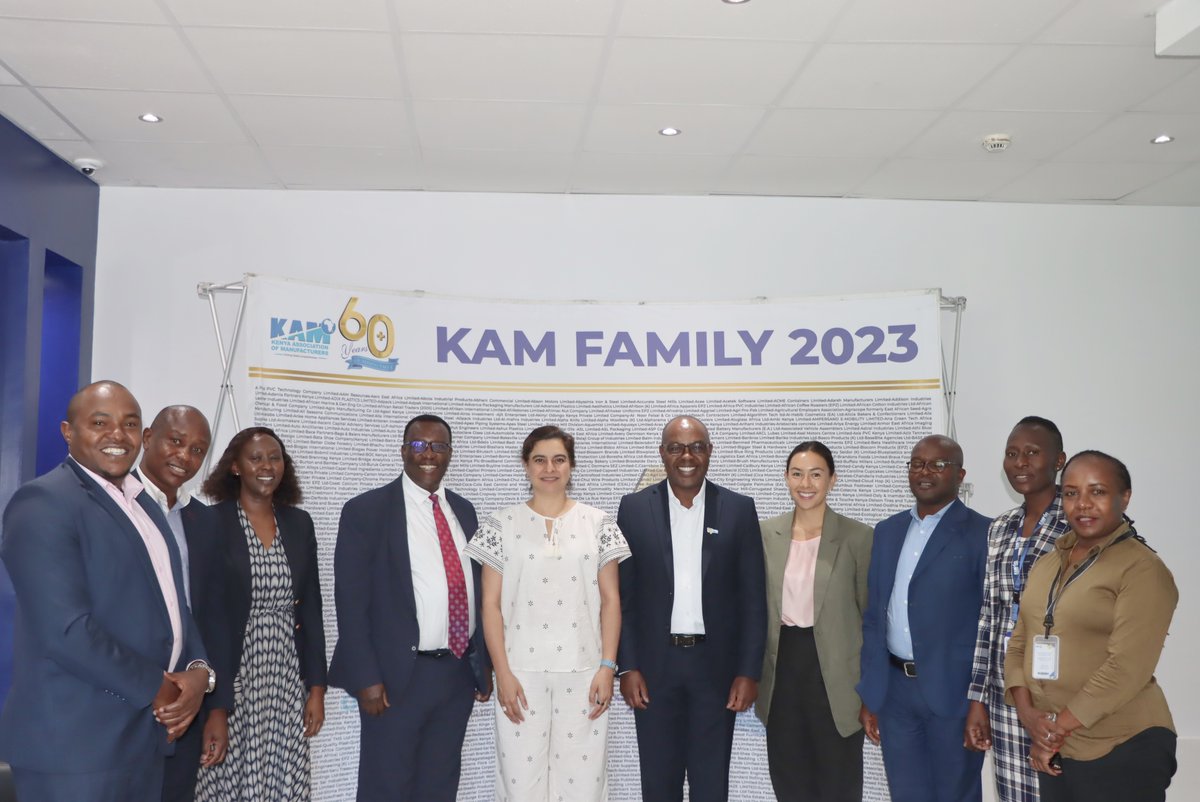 KAM_Kenya's tweet photo. Earlier this morning, the Kenya Association of Manufacturers (KAM) held a meeting with a team from the International Finance Corporation (IFC) led by Amena Arif, the Country Manager for East Africa and Malawi, to discuss potential collaboration opportunities.

#KAMTakesYouThere https://t.co/zNPlQPPMep