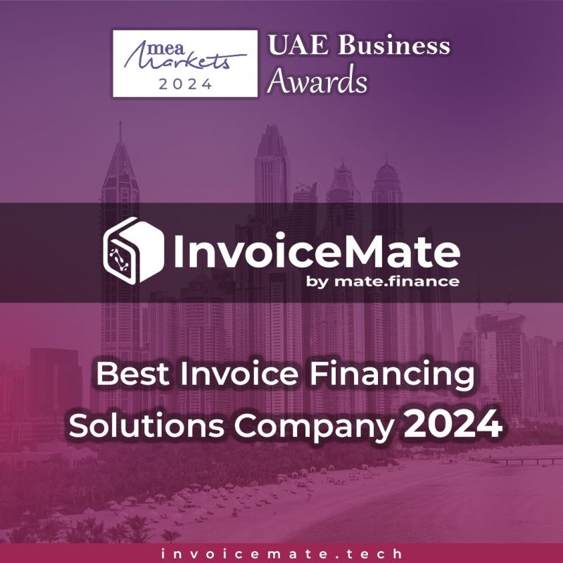 It's another WIN for InvoiceMate - Best #InvoiceFinancing Solutions Company 2024 at #UAE MEA Markets Business Awards🏆

This prestigious award, presented by MEA Markets (@ME_Markets) magazine, recognizes @MateInvoice's  commitment to revolutionize finance & empower businesses…