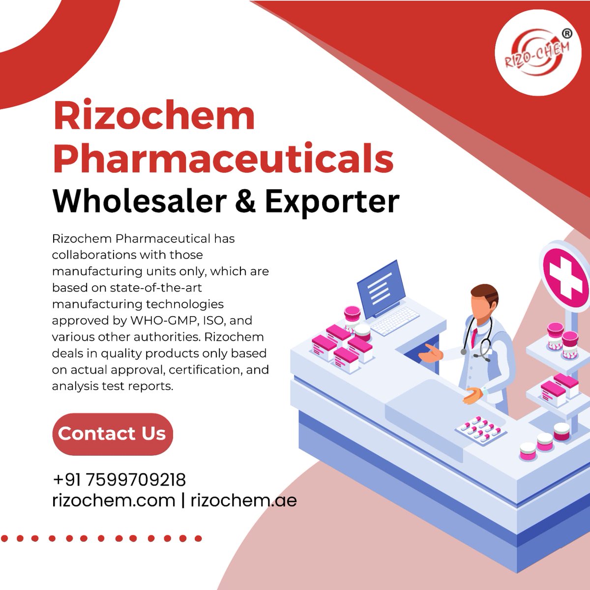 Rizochem Pharmaceutical has collaborations with those manufacturing units only, which are based on state-of-the-art manufacturing technologies approved by WHO-GMP, ISO, and various other authorities.
#afldeesdogs #aflfreolions #TrumpIsBroke #WICC2024 #MAFS