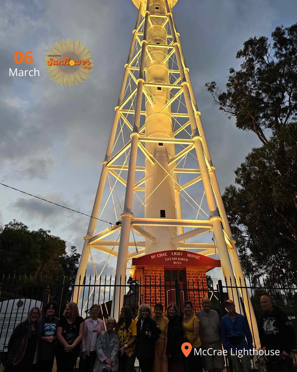 We extend our heartfelt gratitude to the team at the McCrae Lighthouse Victoria who stood with us on March 6th, lighting up for Scleroderma Australia's #SunflowerDay in support of our #ShineLikeASunflower campaign.  

We appreciate your support.🌻
.
.
.
.
 #SunflowerDay2024