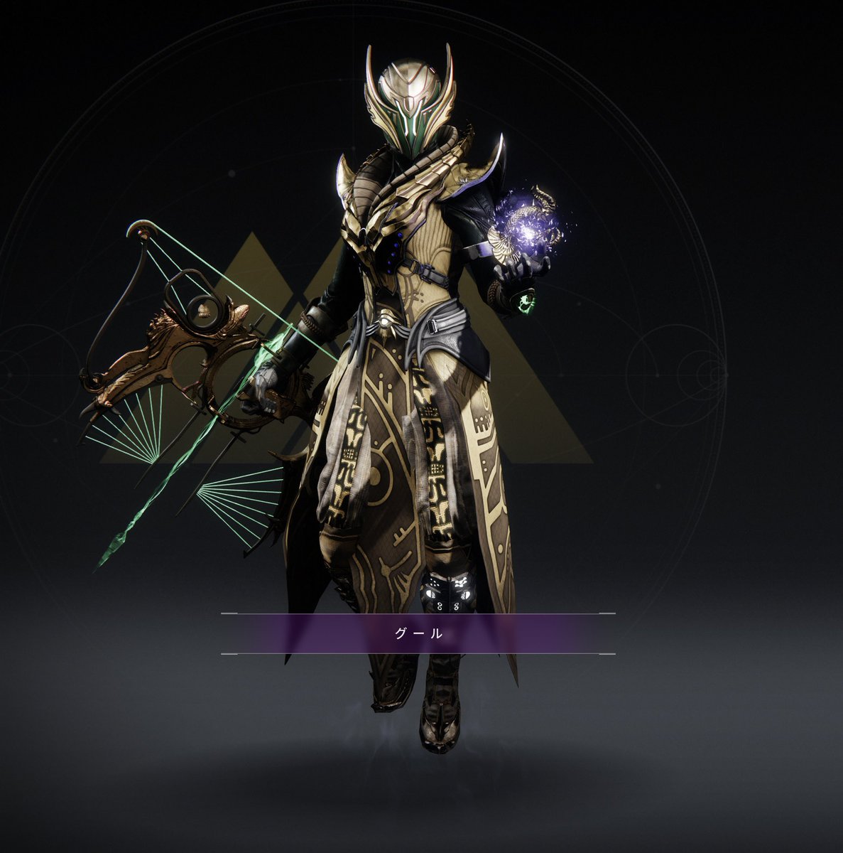ReY_TRIMMARK's tweet image. 自分も武器に合うコーディネートするの好き！🏹💚
#ReY_coordinate
#ThreadsOfLight
#Destiny2