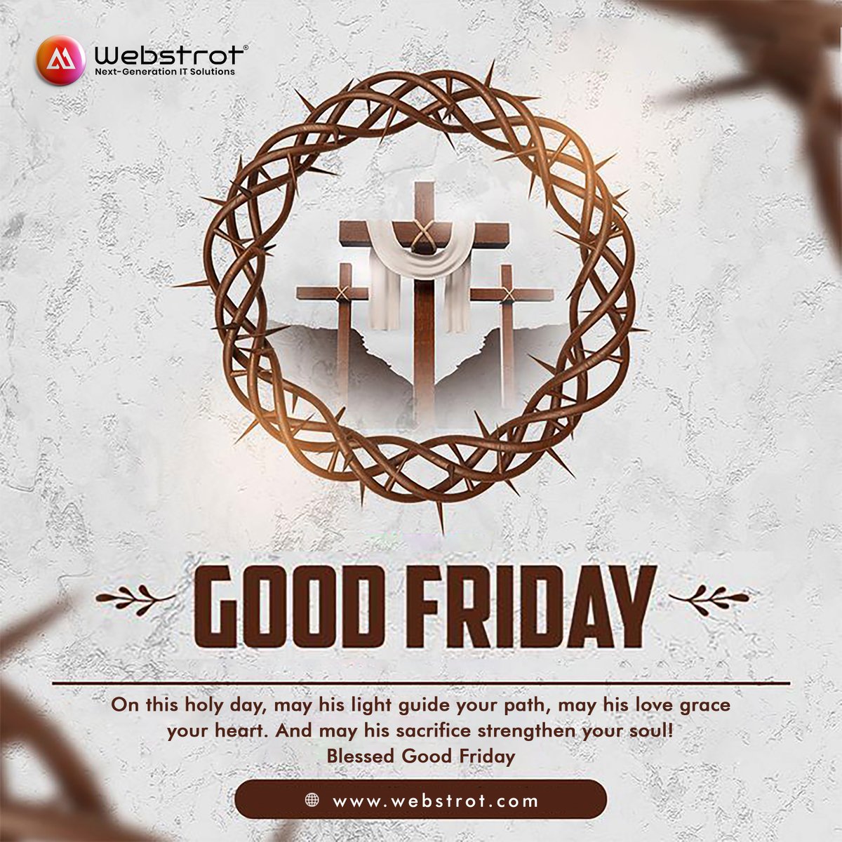 Wishing everyone a blessed Good Friday. May lord is always there to enlighten us with knowledge and bless us with positivity in life.

#holyweek2024 #goodfriday #crossofcalvary✝️ #mercyandgrace🙏 #webdesigncompany #itcomapnydewas #nextgenerationitsolution  #webstrot