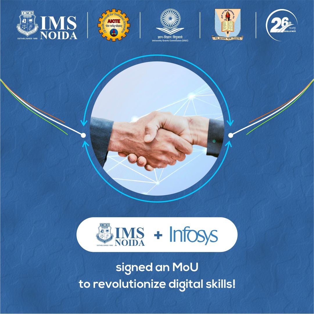 IMS Noida signed an MoU with Infosys to ignite digital skills for the future! 💡 Join us on a journey of empowerment with Infosys Springboard - transforming individuals, communities, and society for success in the 21st century. #IMSxInfosys #DigitalSkills #InfosysSpringboard