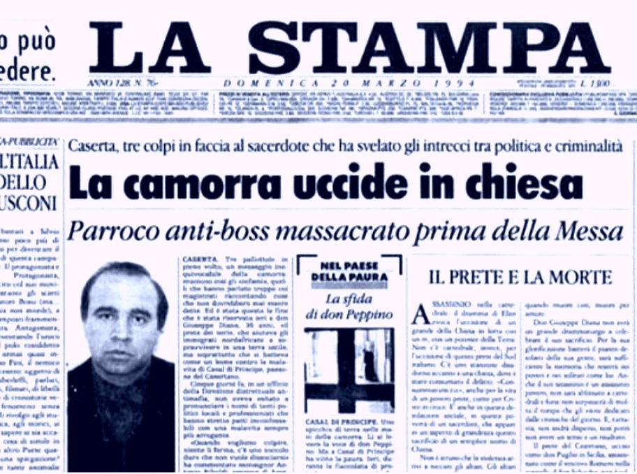 #19marzo 1994
H.7,20 a Casal di Principe
'Per amore del mio popolo, non tacerò'.
#donPeppeDiana ucciso dalla camorra con 3 proiettili in faccia.
Oggi...30 anni.
La mafia è una montagna di 💩