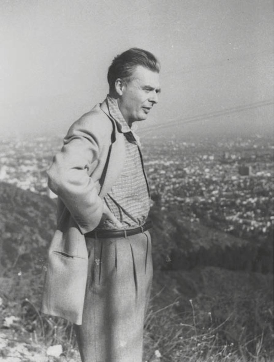 Aldous Huxley gazing out over Los Angeles from a hilltop during his first mescaline experience, Monday May 4 1953. (Photo by the man who provided the drug, Humphry Osmond)