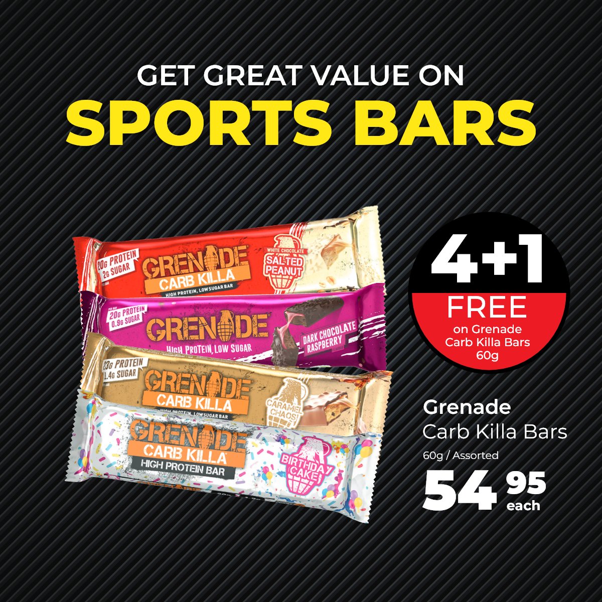 For explosive energy, get a Grenade Protein bar. Get your protein the tasty way, shop yours now: bit.ly/48W5QZU #SavingsGalore #Protein #Snack #Train Valid until 07 April 2024. T&C’s Apply.